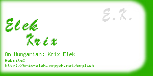 elek krix business card
